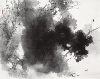 Linnut levossa - Takeuchi Seihō — näkymä teoksesta