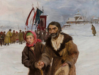 Highlandersin kulkue - Teodor Axentowicz — näkymä teoksesta