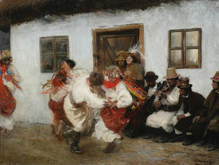 Ukrainalainen kansantanssi - Teodor Axentowicz — näkymä teoksesta