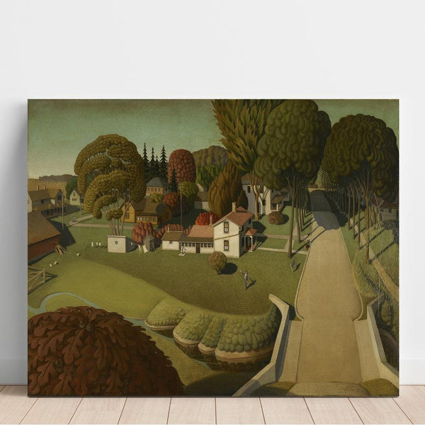 The Birthplace of Herbert Hoover, West Branch, Iowa - Grant Wood | Reproduction Tableau Décoration murale affiche copie