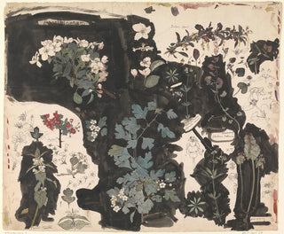 Theo Nieuwenhuis - Study of Apple Blossom Dead Nettle Mayflower and Ground Ivy.webp