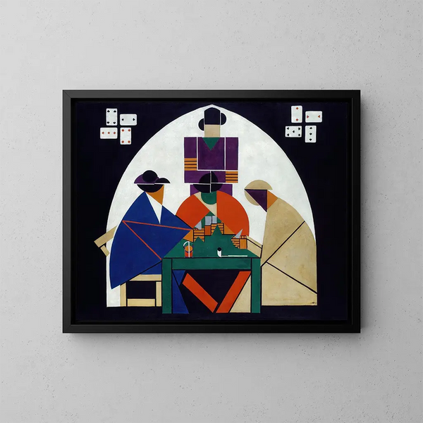 Les Joueurs de cartes - Theo van Doesburg — kehystetty taideteos seinällä