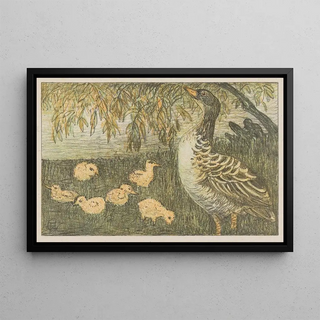 Theo van Hoytema - Gans met kuikens.webp