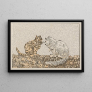 Theo van Hoytema - Twee katten op een muur.webp