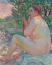Varjossa pensaasta - Theo van Rysselberghe — näkymä teoksesta
