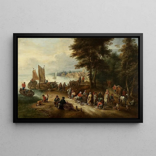 Theobald Michau - Fish Market on the Shore.webp