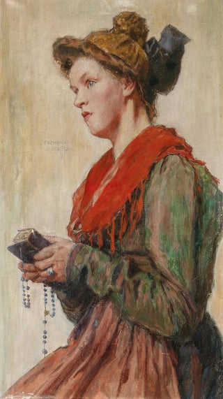 Theodor Josef Ethofer - Salzburgerin mit Goldhaube und Gebetsbuch.webp