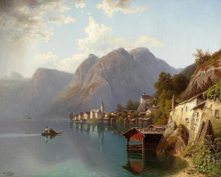 Vue de Hallstatt - Theodor Nocken — näkymä teoksesta