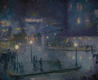 Place de Rome la nuit - Theodore Earl Butler — näkymä teoksesta