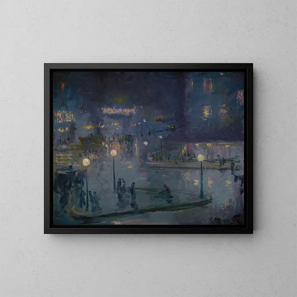 Place de Rome la nuit - Theodore Earl Butler — kehystetty taideteos seinällä