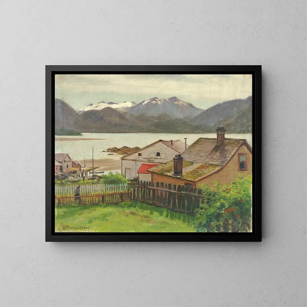 Vanhan Sitkan kaupunginosan 1900 - Theodore J. Richardson — kehystetty taideteos seinällä