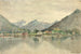 Sitka-maalaus saarilta, jossa venäläinen linna 1888 - Theodore J. Richardson — näkymä teoksesta