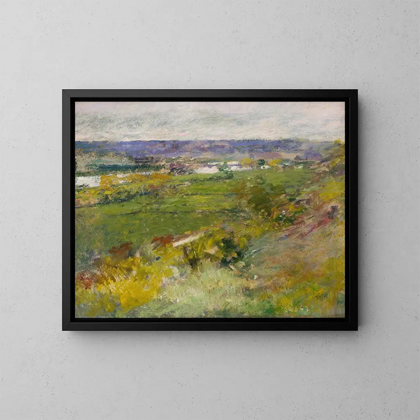 Study for the Seine Valley seen from the heights of Giverny - Theodore Robinson — kehystetty taideteos seinällä
