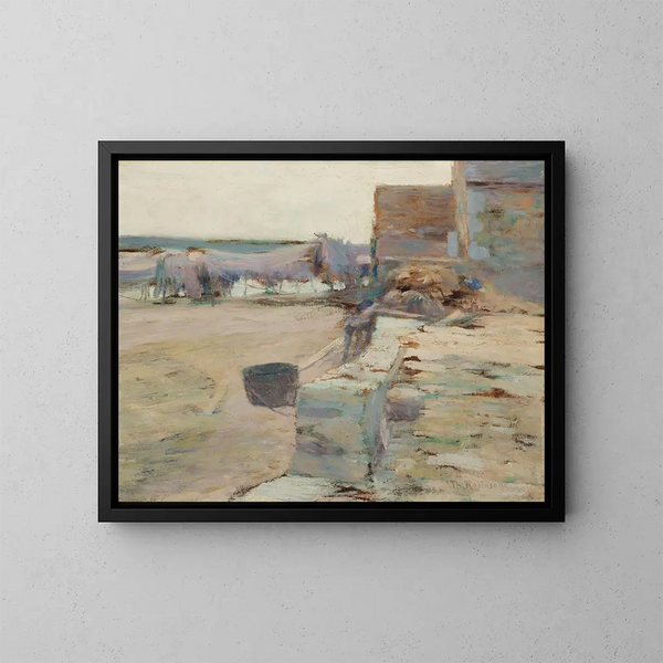 Cabanes de pêche en France - Theodore Robinson — kehystetty taideteos seinällä