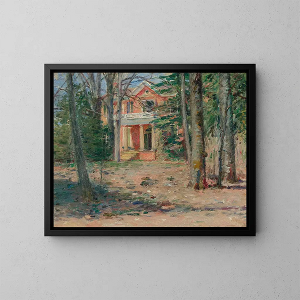 Maison en Virginie - Theodore Robinson — kehystetty taideteos seinällä