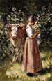 Maitotyttö - Theodore Robinson — näkymä teoksesta