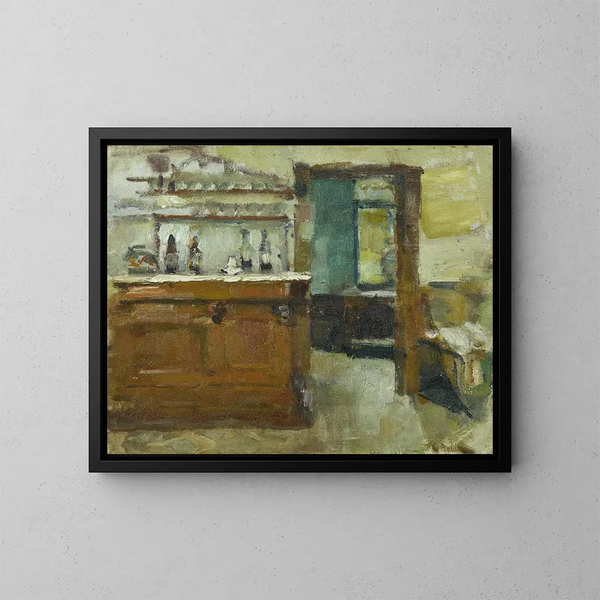 Le bar de l'Hôtel Baudy, Giverny - Theodore Robinson — kehystetty taideteos seinällä