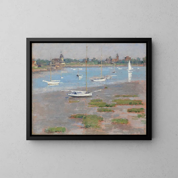 Basse mer au club nautique de Riverside - Theodore Robinson — kehystetty taideteos seinällä