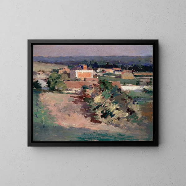 La Maison Rouge - Theodore Robinson — kehystetty taideteos seinällä