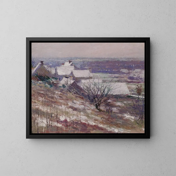 Talvimaisema - Theodore Robinson — kehystetty taideteos seinällä
