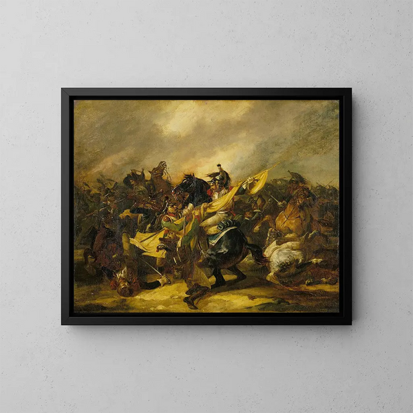 Une charge de cuirassiers - Théodore Géricault — kehystetty taideteos seinällä