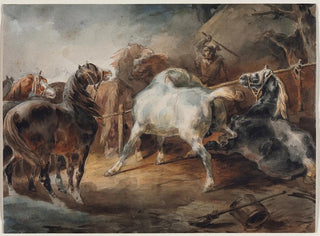 Taistelukilpahevoset - Théodore Géricault — näkymä teoksesta