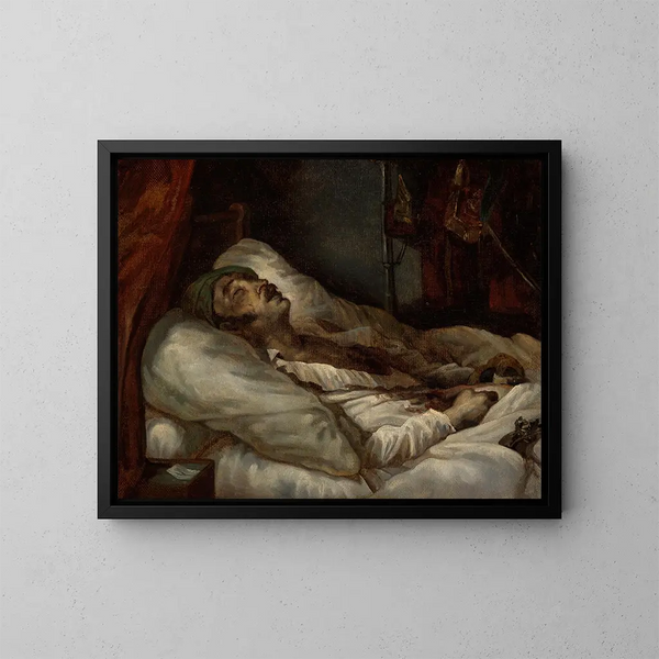 Le général Letellier sur son lit de mort - Théodore Géricault — kehystetty taideteos seinällä