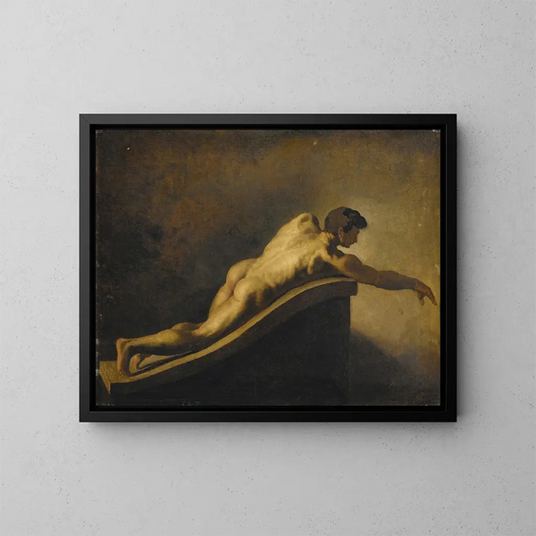 Mies makaa - Théodore Géricault — kehystetty taideteos seinällä