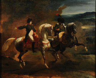 Napoléon Maalaus antamassa käskyn korkeammalle upseerille Guides - Théodore Géricault — näkymä teoksesta