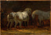 Kolme hevosta tallissa - Théodore Géricault — näkymä teoksesta