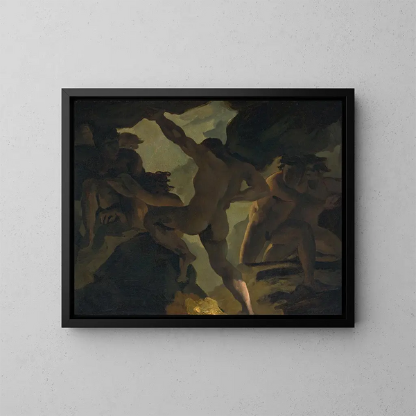 Episode de la guerre des Titans - Théodore Géricault — kehystetty taideteos seinällä