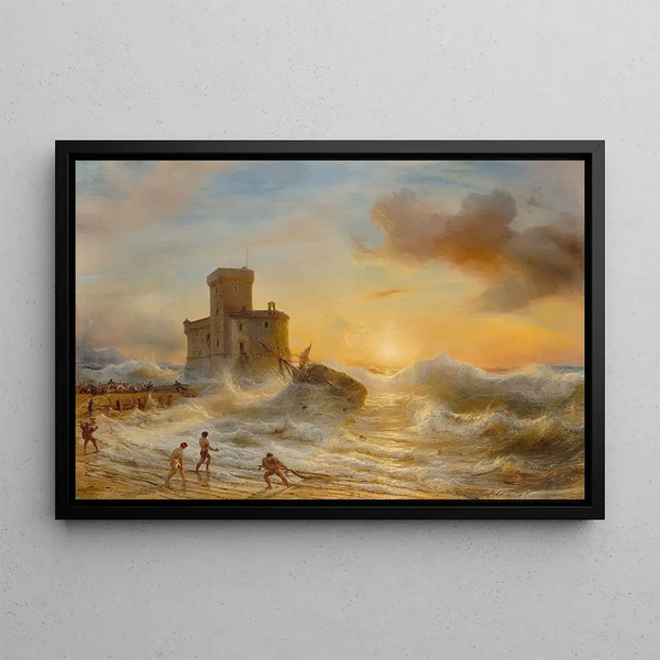 Thodore Gudin - Shipwreck at Castello sul Mare in Rapallo.webp