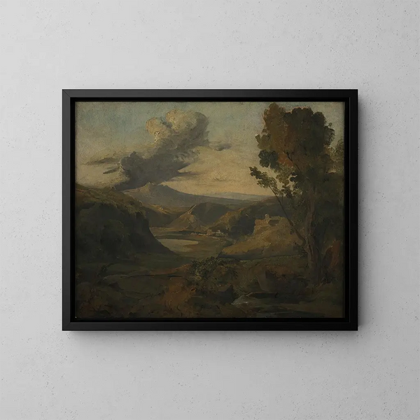 Auvergne maisema - Théodore Rousseau — kehystetty taideteos seinällä