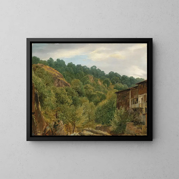 Auvergne maisema - Théodore Rousseau — kehystetty taideteos seinällä