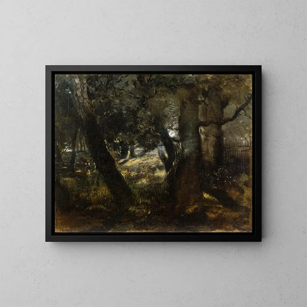 Volière dans la forêt de Compiègne - Théodore Rousseau — kehystetty taideteos seinällä