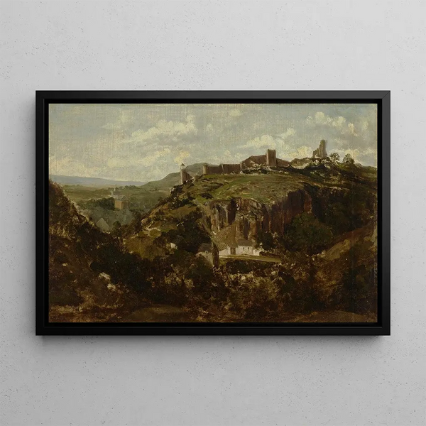 Village d'Auvergne - Théodore Rousseau — kehystetty taideteos seinällä