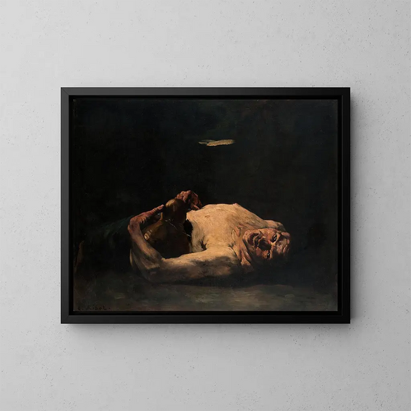 Tyhjä pullo - Théodule Ribot — kehystetty taideteos seinällä