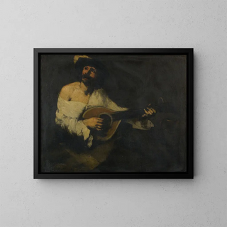 Mandoliinipelaajasta - Théodule Ribot — kehystetty taideteos seinällä