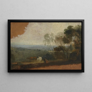 Thomas Barker Of Bath - Landscape with Lake and Cattle.webp