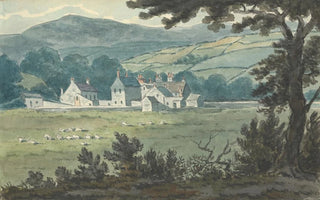 Thomas Bradshaw - Rural Landscape Scene with Farm and Grazing Sheep.webp