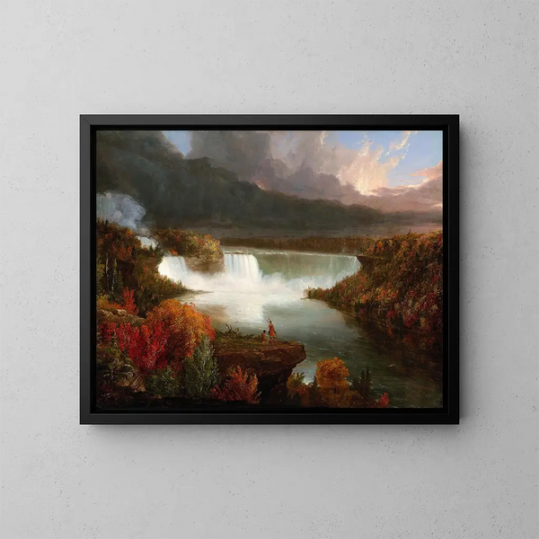 Vue lointaine des chutes du Niagara - Thomas Cole — kehystetty taideteos seinällä