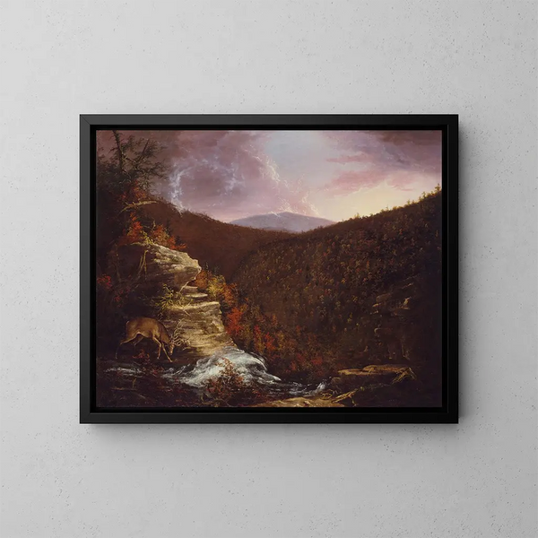 Kaaterskillin vesiputouksen huipulta - Thomas Cole — kehystetty taideteos seinällä