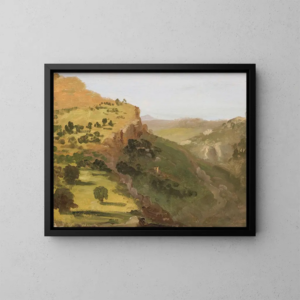Maisema italialainen - Thomas Cole — kehystetty taideteos seinällä