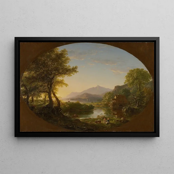Le Moulin au coucher du soleil - Thomas Cole — kehystetty taideteos seinällä