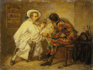 Arlequin ja Pierrot - Thomas Couture — näkymä teoksesta