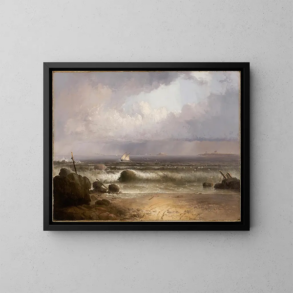 Säänmurtaja kesämyrsky Nahant Beach - Thomas Doughty — kehystetty taideteos seinällä