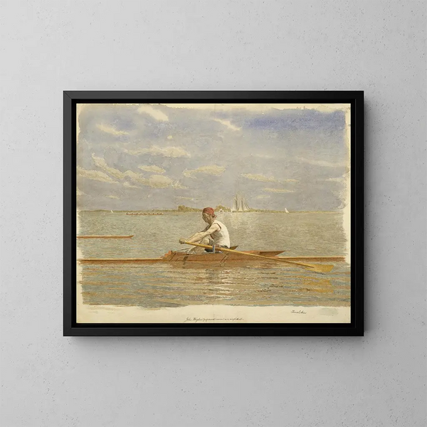 John Biglin en un skiff - Thomas Eakins — kehystetty taideteos seinällä