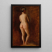 Nainen selkäpäin seisoen paljaana - Thomas Eakins — kehystetty taideteos seinällä