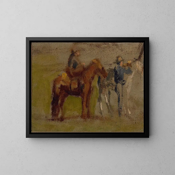 Study for Cowboys in the Badlands - Thomas Eakins — kehystetty taideteos seinällä