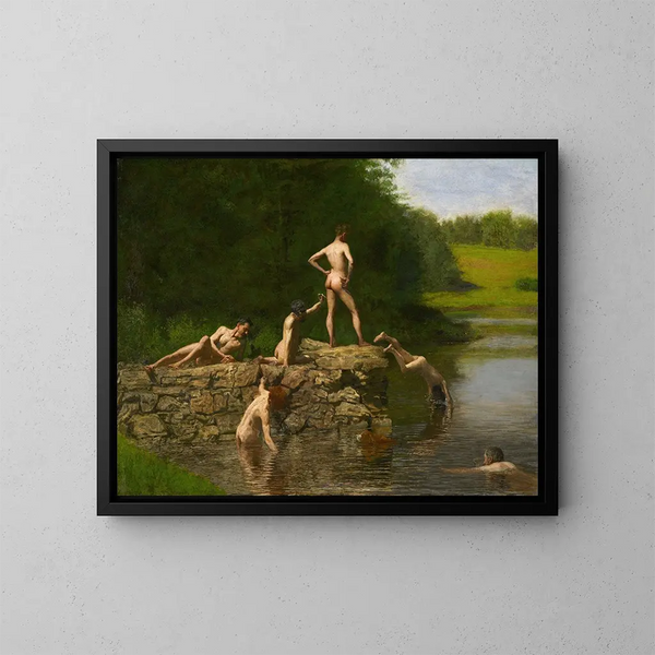 Uinti - Thomas Eakins — kehystetty taideteos seinällä